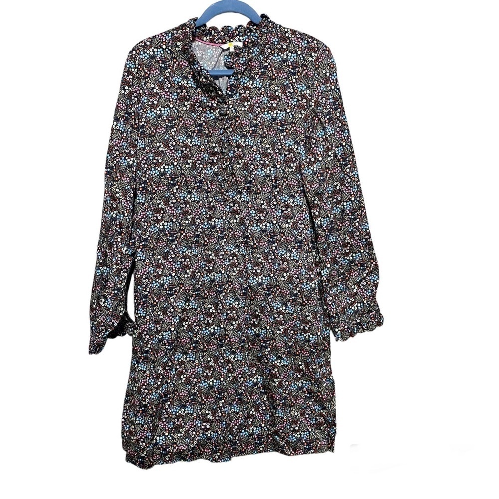 Boden Ruffle Trim Floral Dress with Pockets